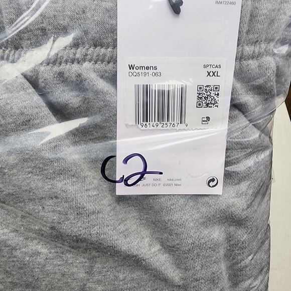 Nike Women Fleece Mid-Rise Joggers Dark Grey DQ5191-063 XXL NWT - Picture 4 of 5